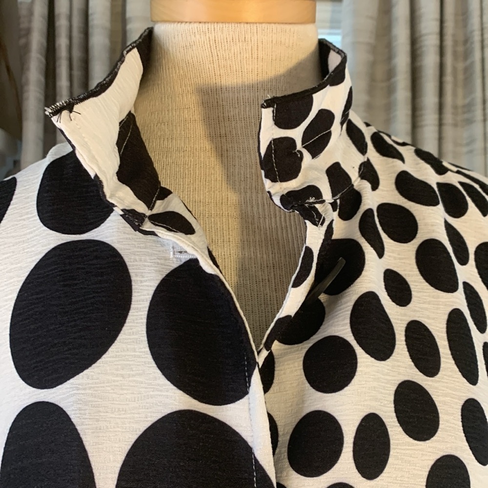 Ali Miles sz PM black and white polka dot two button lightweight jacket - Picture 3 of 8